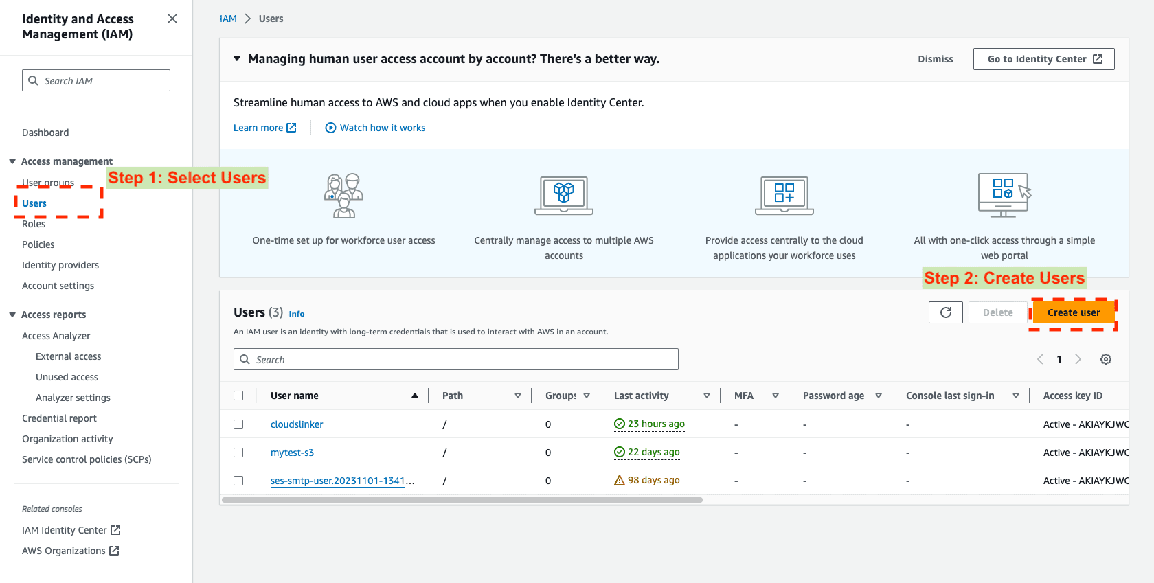 AWS IAM User Creation