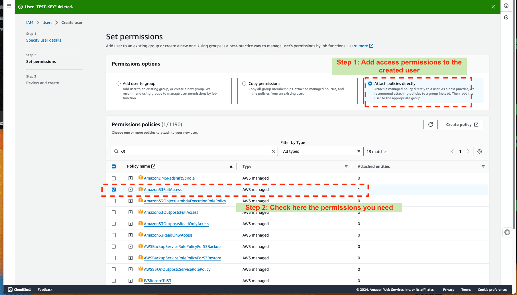 AWS IAM Permissions Setup