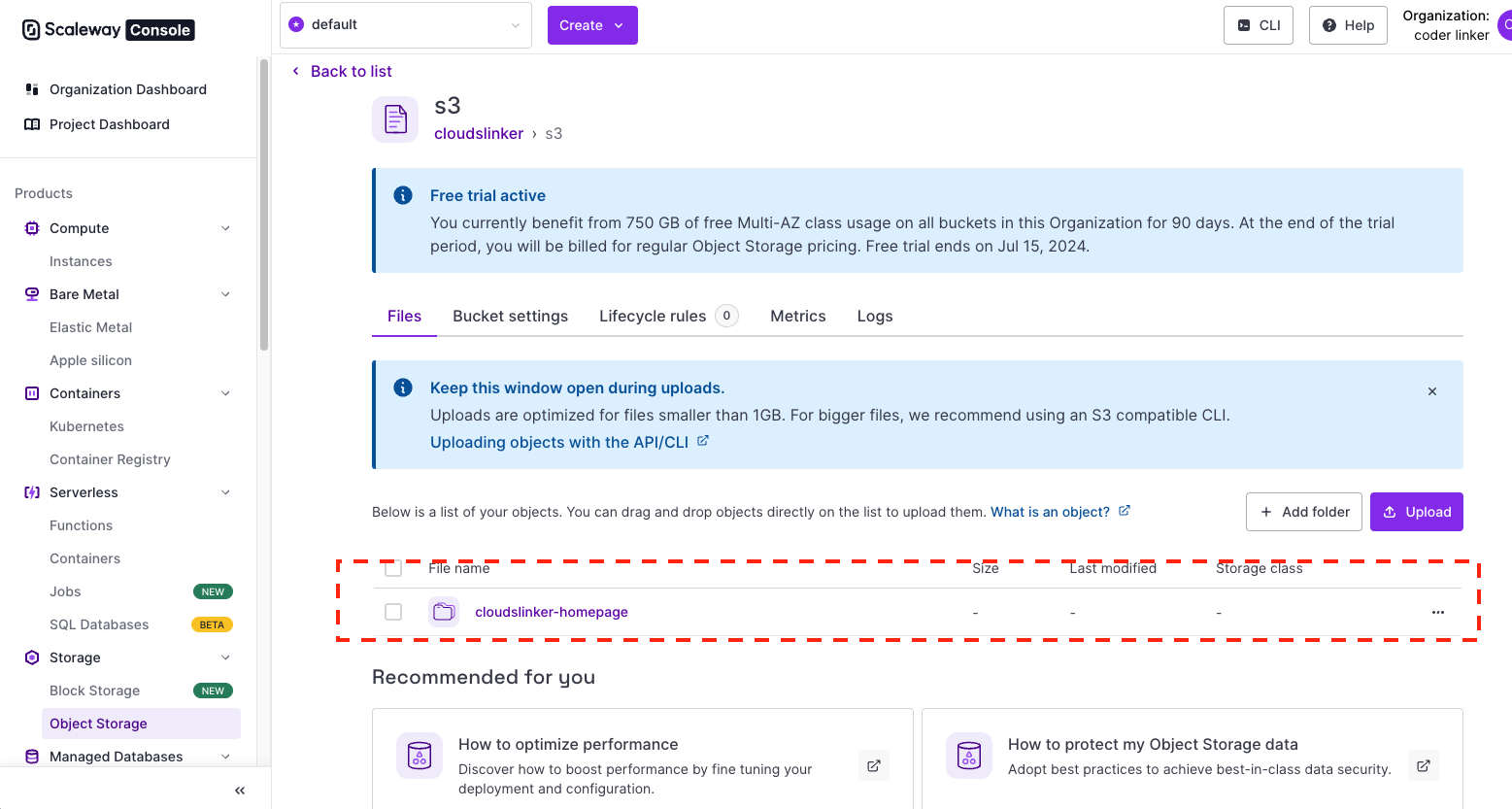 Verifying Data Transfer on CloudsLinker