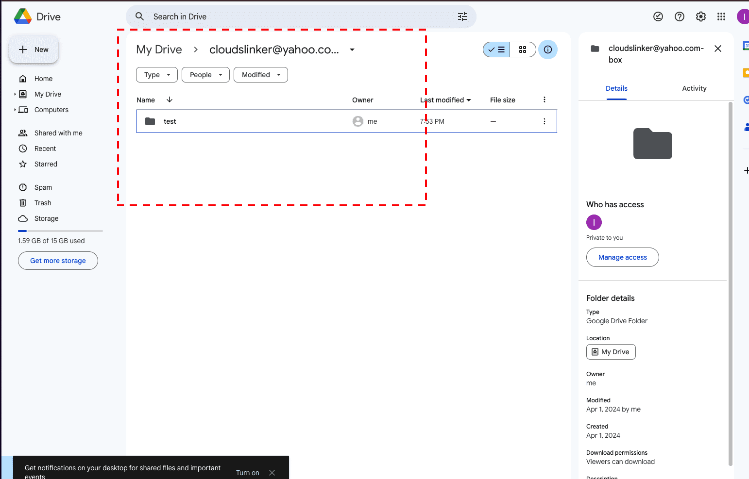 Viewing the successful migration notification in CloudsLinker.