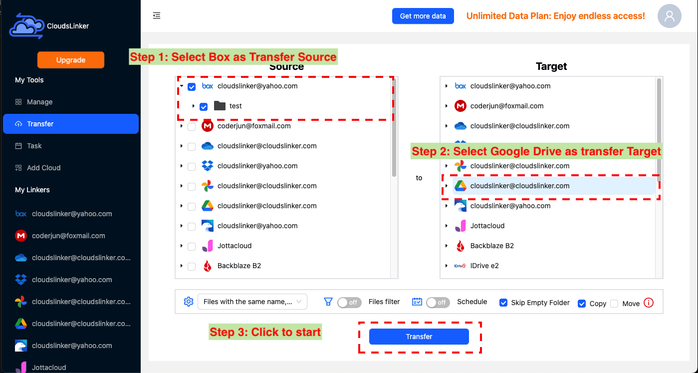 Setting up migration from Box to Google Drive