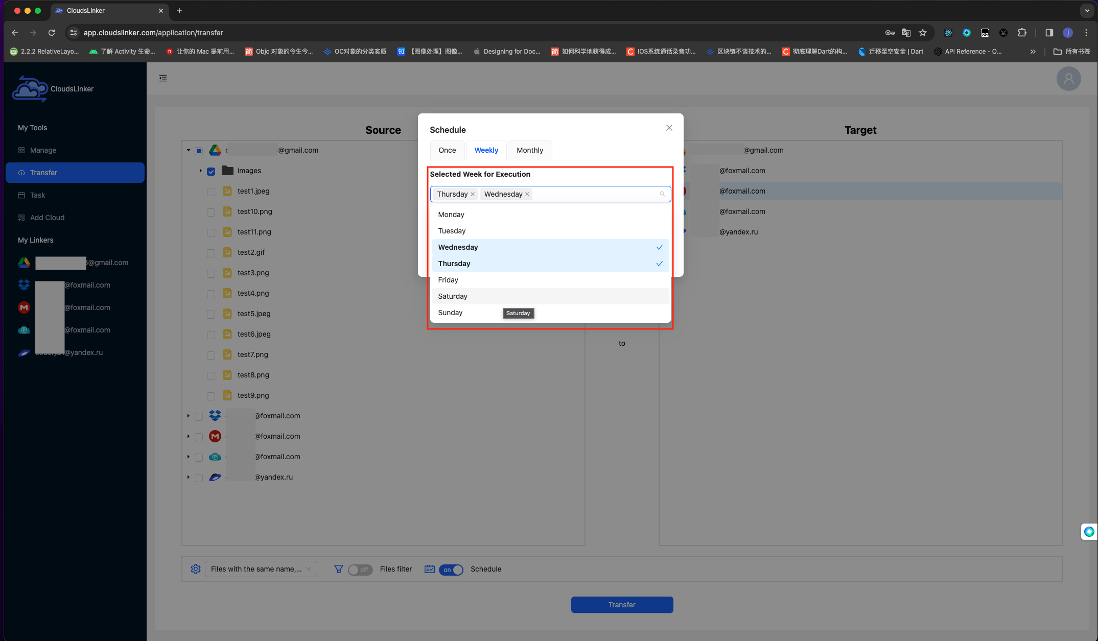 Scheduling options