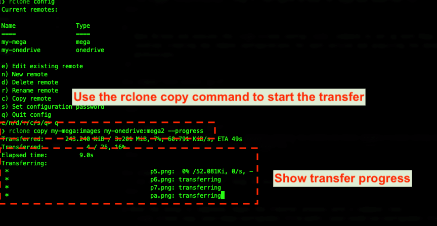 Rclone transferring files to OneDrive