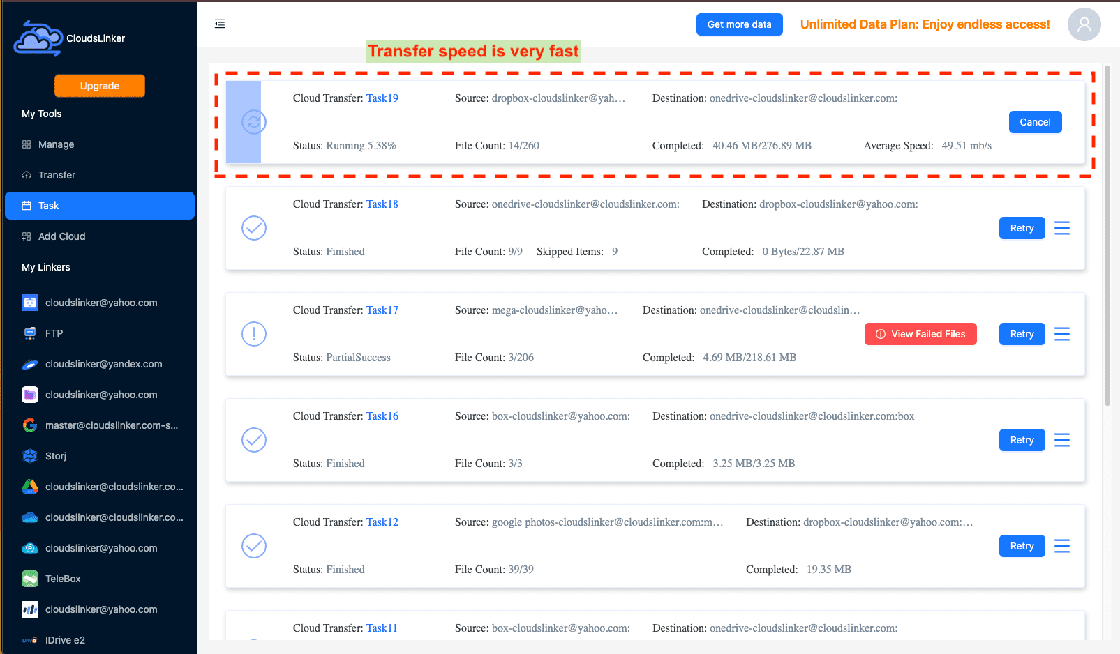 Monitoring tasks in Cloudslinker