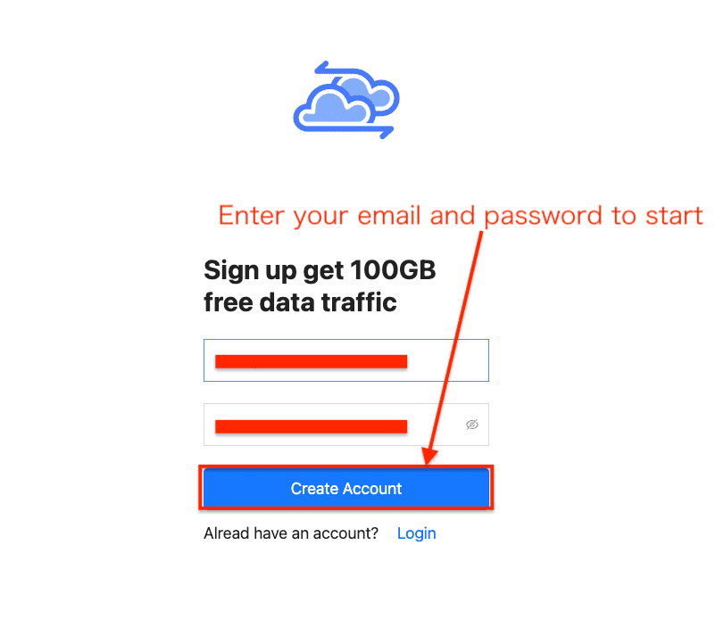 cloudslinker registe page