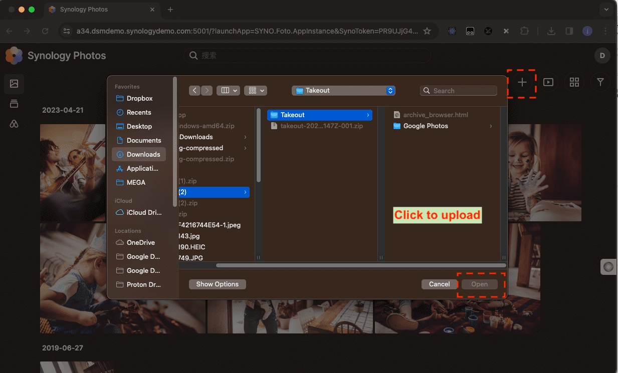 Import photos to Synology NAS